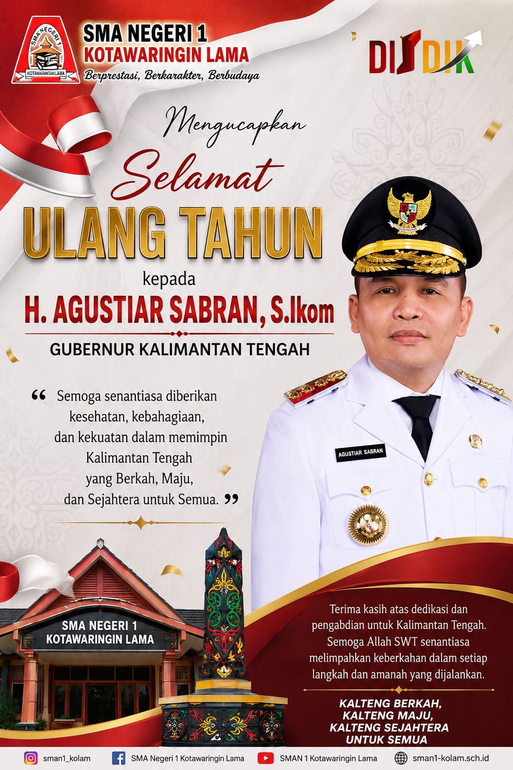 Upacara HUT ke-81 Kemerdekaan RI di SMAN 1 Kotawaringin Lama Hadirkan Formasi Khusus Paskibra